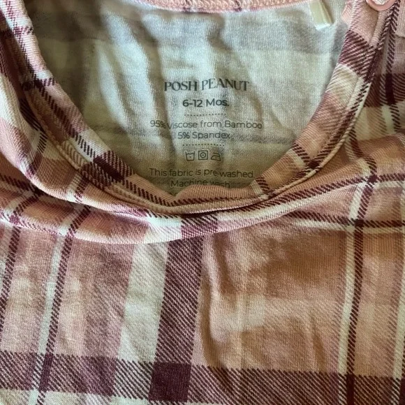 Posh Peanut Plaid Ruffle Sleeve Baby Romper 6-12 months - Picture 6 of 6
